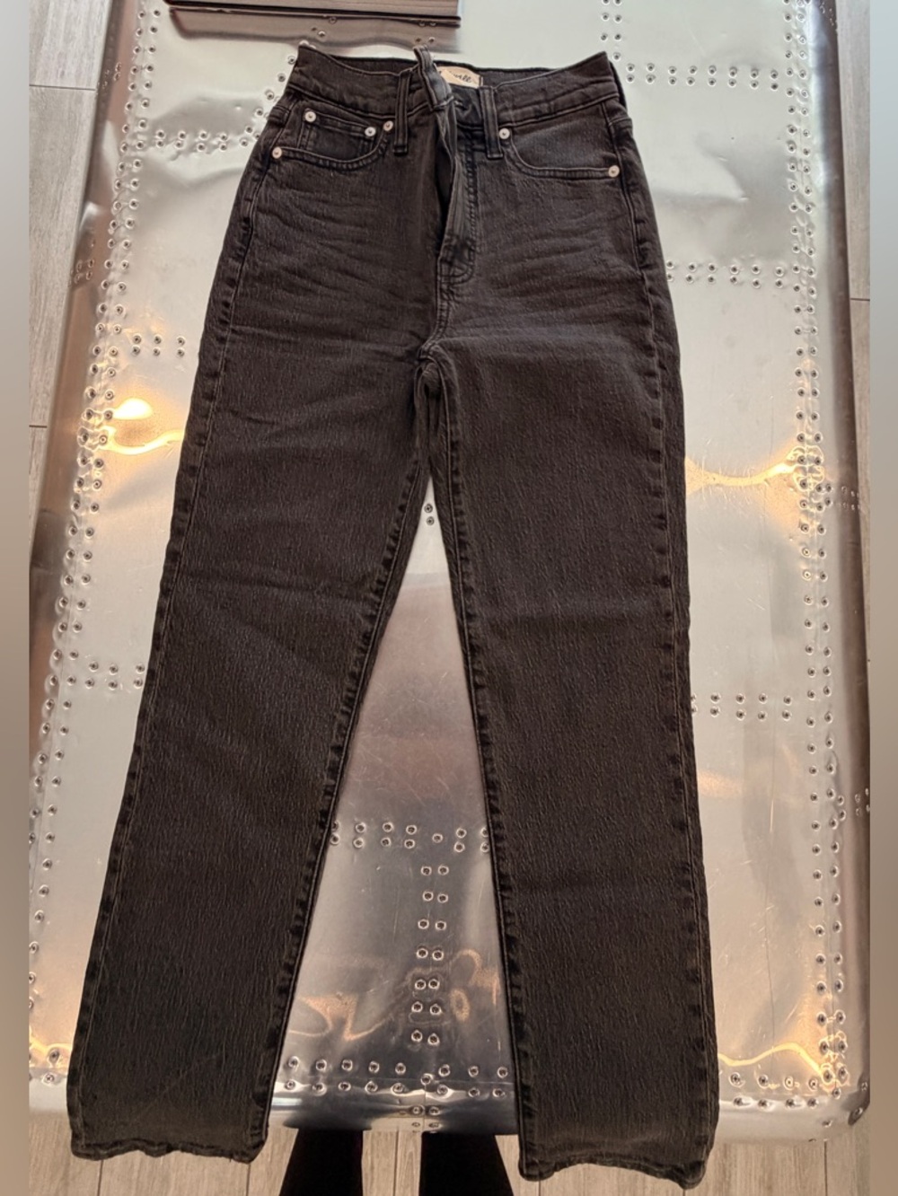 Madewell High-Rise Straight Leg Jeans in Black